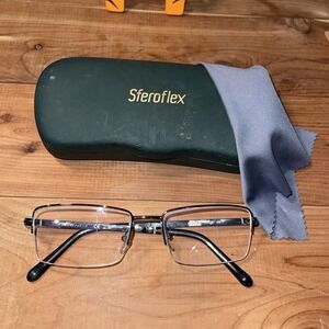 Sferoflex 2261 Silver Eyeglasses Frames, 54-18-145 eyewear W/Case  1/2 Rim